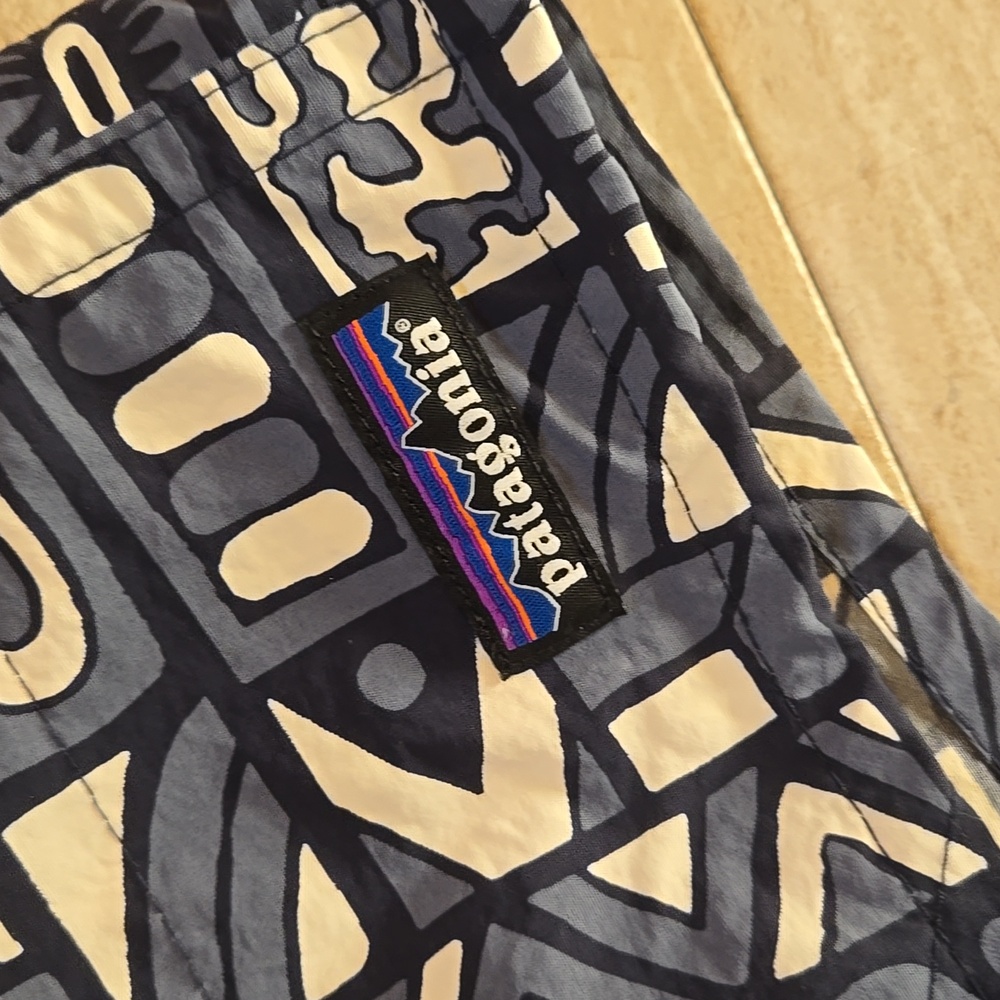 Patagonia Netplus Shells Blue Design Print Swim Trunks - Picture 2 of 10